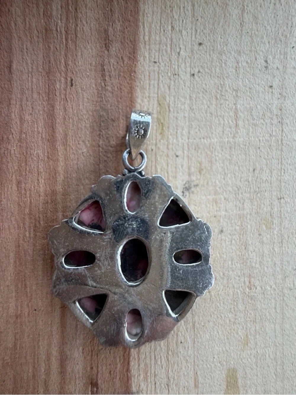 925 Sterling Silver Rose Dahlia Cluster Stone Flower Pendant